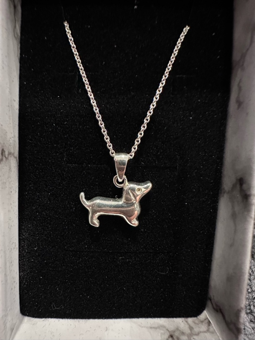 925 Silver Dachshund Pendant Necklace